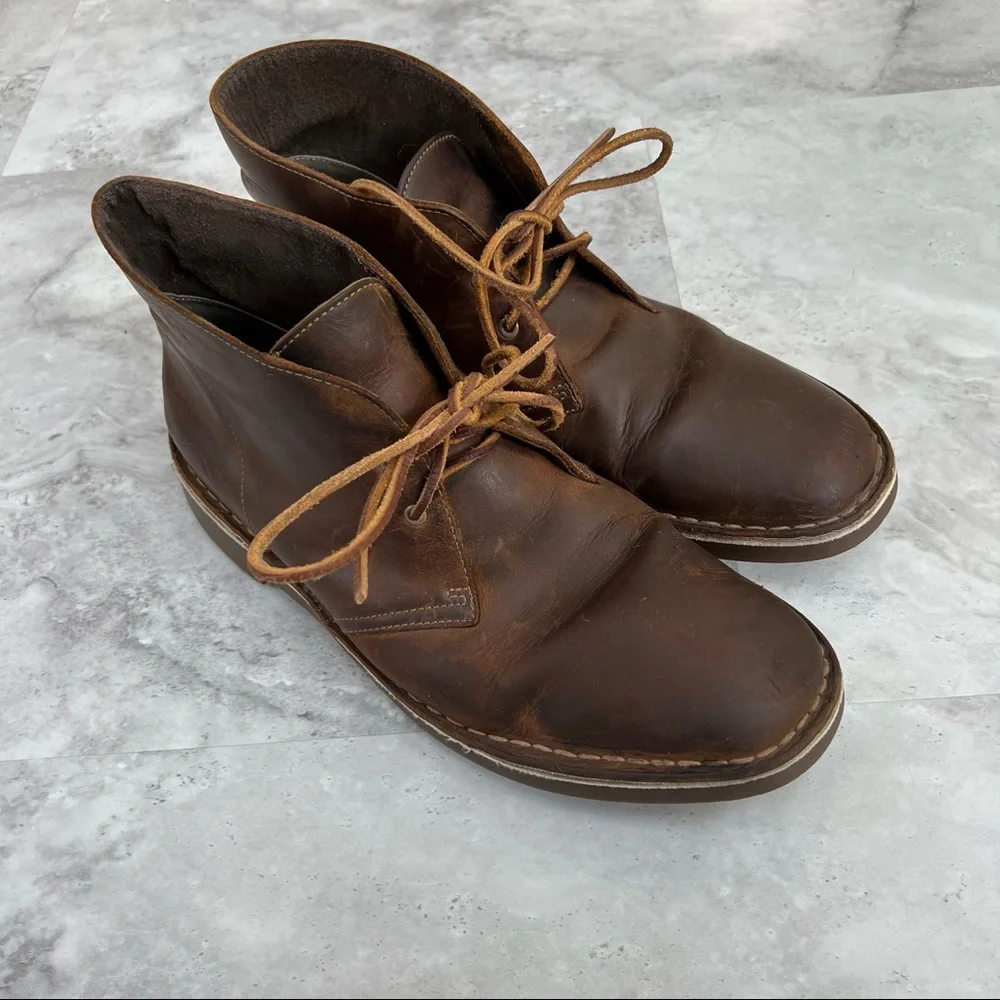 Clarks Bushacre 3 Chukka Boot Size 10.5 15522 Brown Leather Shoes